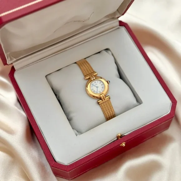 AUTHENTIC VINTAGE CARTIER GOLD WATCH - WITH BOX - Picture 3 of 7